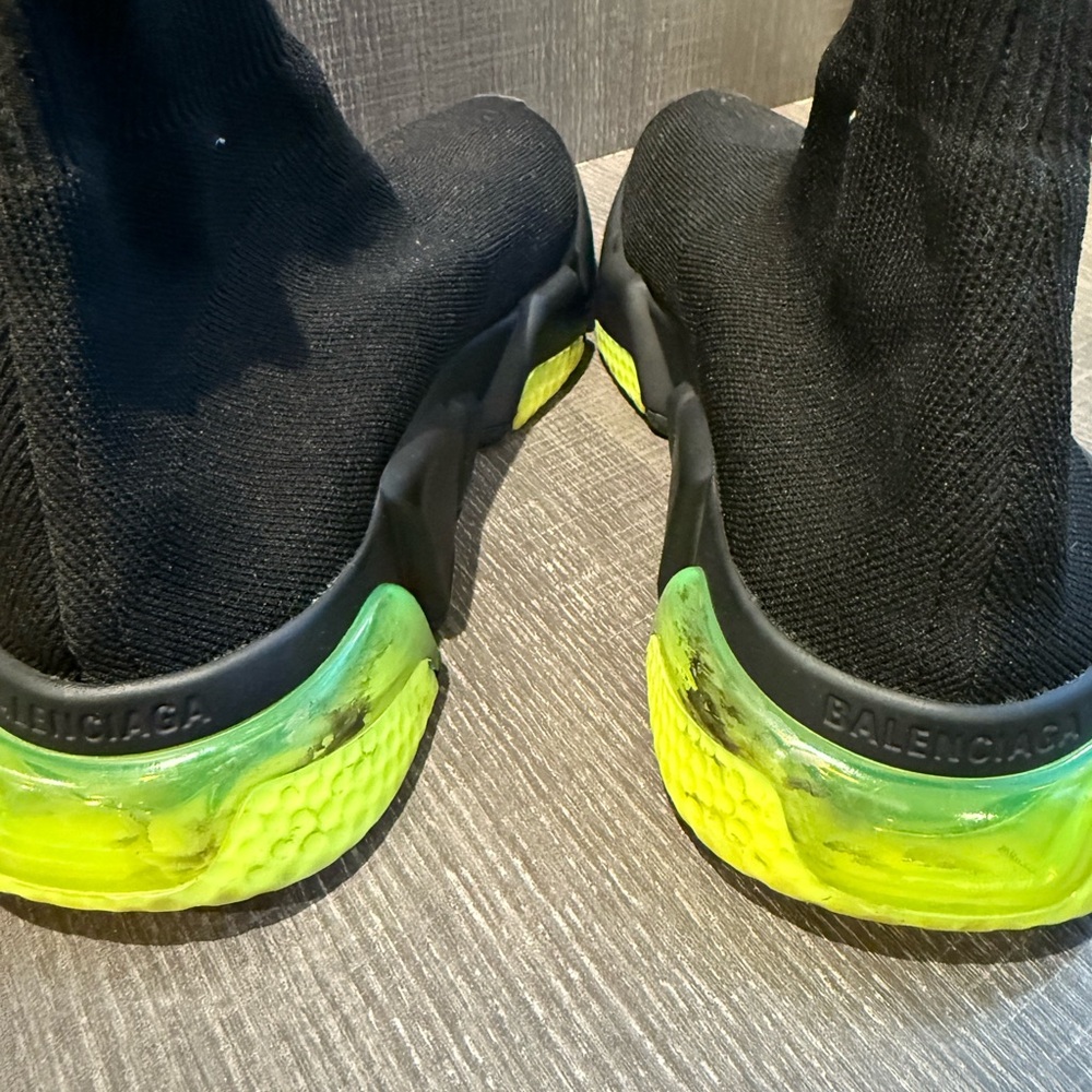Balenciaga Speed Trainer Clearsole Green Sneakers - Picture 2 of 6